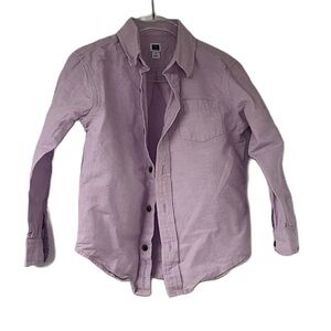 Janie & Jack Girls Lavender Long Sleeve Button Down Shirt Size 4